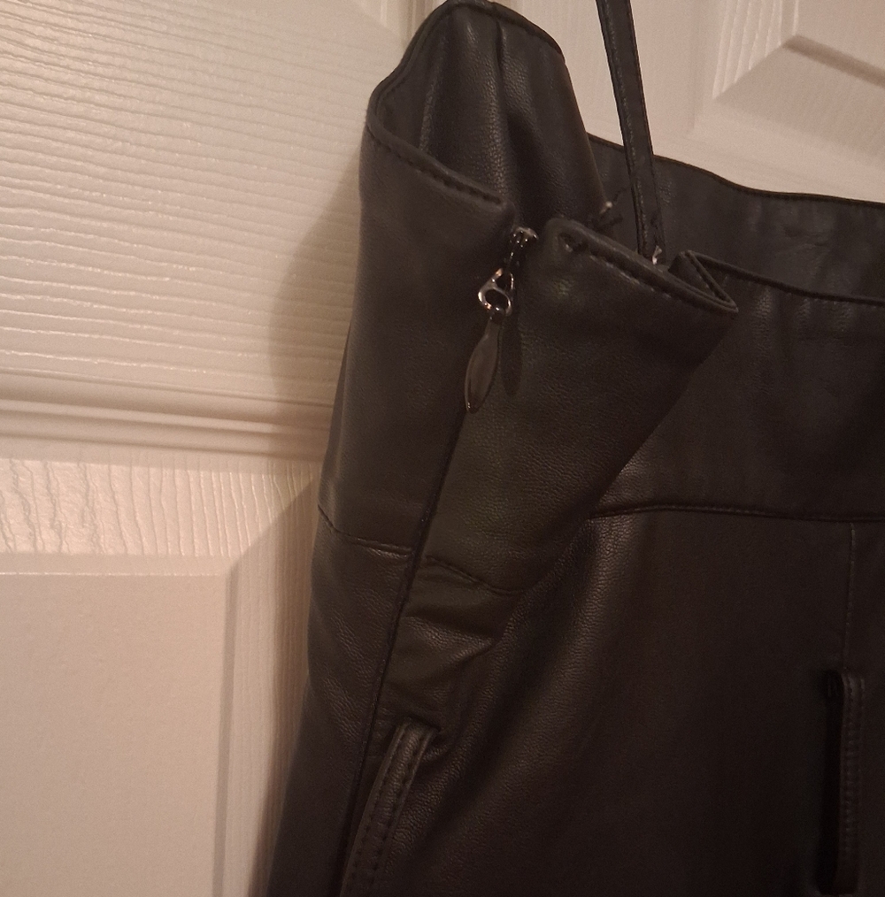 FREE PEOPLE Vegan Leather Black Mini Dress. Size Small - Picture 7 of 10